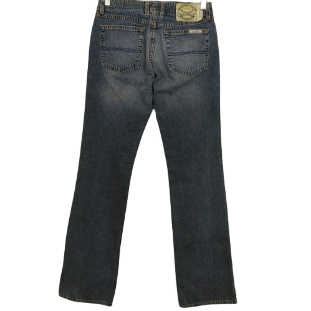 Lucky Dungarees Too Tough To Die Boho Bohemian Casual Bootcut Blue Jeans
